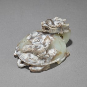 A Han Dynasty ancient jade dragon turtle