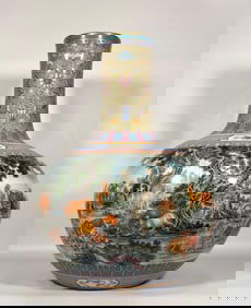 A piece of Qing Qianlong enamel color ancient Yuexuan Baijun picture Tianqiu bottle