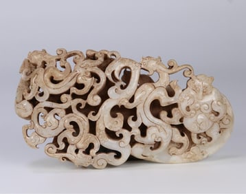 An ancient jade dragon pattern dagger pendant