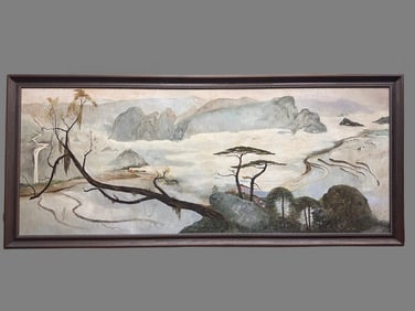 An oil painting by Wu Guanzhong