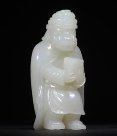 A white jade Hu man from the Qing Dynasty treasure ornament