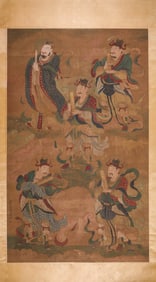 A picture of Wu Daozi's immortals with an eight-foot vertical axis