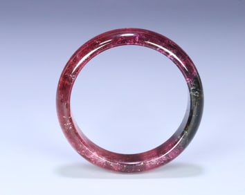 A Qing Dynasty natural old tourmaline bracelet