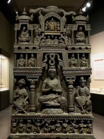 A schist Gandhara art Buddha statue Shakyamuni transmission picture