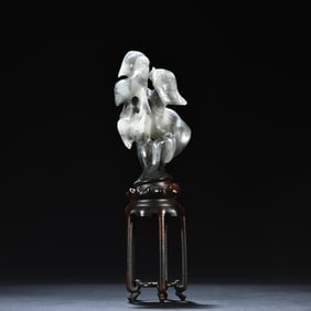 A Hetian jade blue and white seed ornament