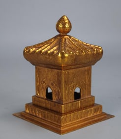 A copper-gilt relic pagoda of the Qing Dynasty