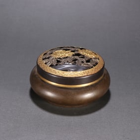 A Qing Dynasty copper tire pattern aroma burner
