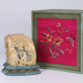 A Qing Dynasty Hetian jade seed material character story Shanzi ornament