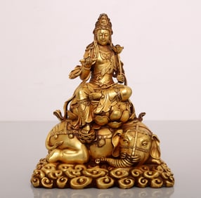 A copper gilt Bodhisattva ornament