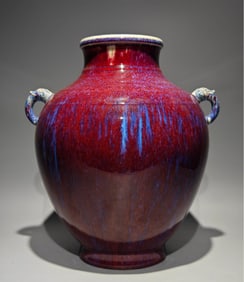 A piece of Qianlong year of the Qing Dynasty is the best Lang kiln red kiln transforming elephant