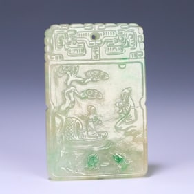 A poem plaque of the story of the old jade character in the Qing Dynasty