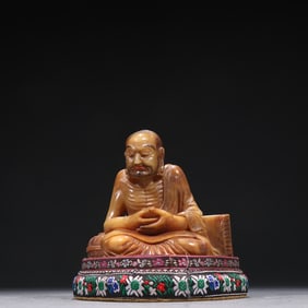 A Qing Dynasty Tian Huang stone carving Arhat ornament