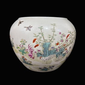 A piece of Qingxian Feng pastel flower and grass chicken wash