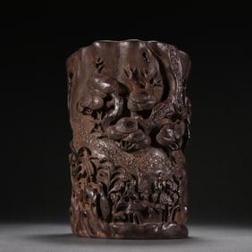 A Qing Dynasty old agarwood pen holder