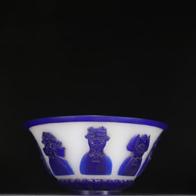 A Qing Dynasty glazed tire set opera face pattern bowl