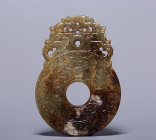 An ancient jade dragon pattern is out of the outline