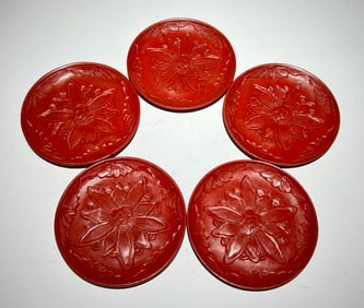 A set of copper tire rubby pattern discs