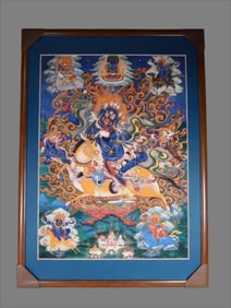 A portrait of a fine thangka of the Qing Dynasty