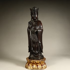 A piece of Qing Dynasty agarwood carved Guanyin statue size