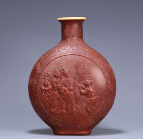 A Qing Dynasty tooth mouth old gourd character story bottle