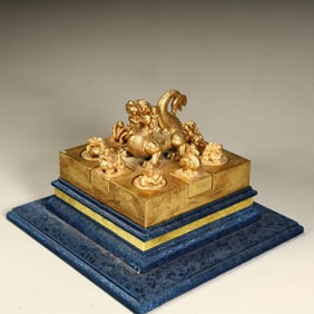 A fine gilt seal of the Qing Dynasty