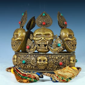 A Qing Dynasty bronze corpse Tuolin hat