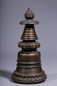 A Qing Dynasty copper kadang pagoda