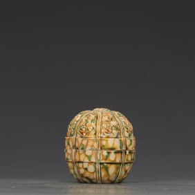 A Tang Dynasty Gongxian kiln three-color rouge box