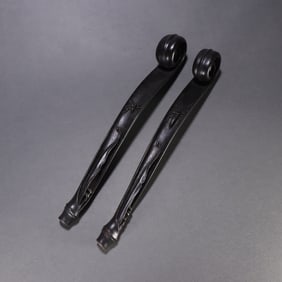 A pair of Qing Dynasty small-leaved rosewood ruyi