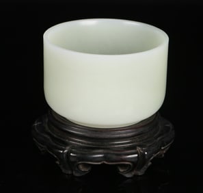 A piece of Qing Dynasty Hetian jade seed material study room washed