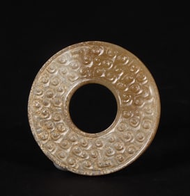 A piece of ancient Hetian jade valley pattern