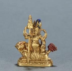 A copper-gilt treasure of the King of Heavenly Buddha
