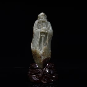 A piece of Hetian jade longevity
