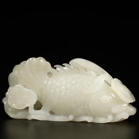 A piece of Hetian white jade in the Qing Dynasty