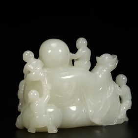 A Qing Dynasty Hetian jade Maitreya ornament