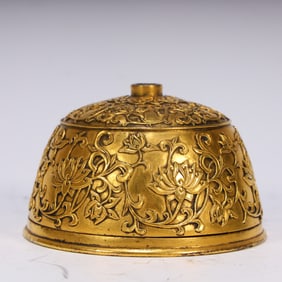 A Ming Dynasty gilded incense insert