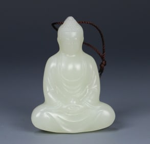 A piece of Hetian jade Shakyamuni small inch Buddha