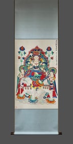 A picture of a Buddha statue of Zhang Daqian