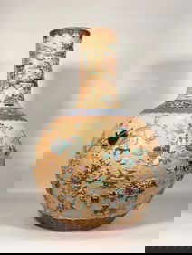 A Qing Dynasty Qianlong enamel color carved Bogu Tianqiu vase