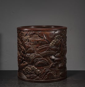 A Qing Dynasty Huanghuali pen holder