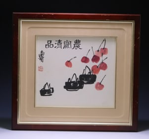 A modern Pan Tianshou "Farmhouse Qing Dynasty product" frame