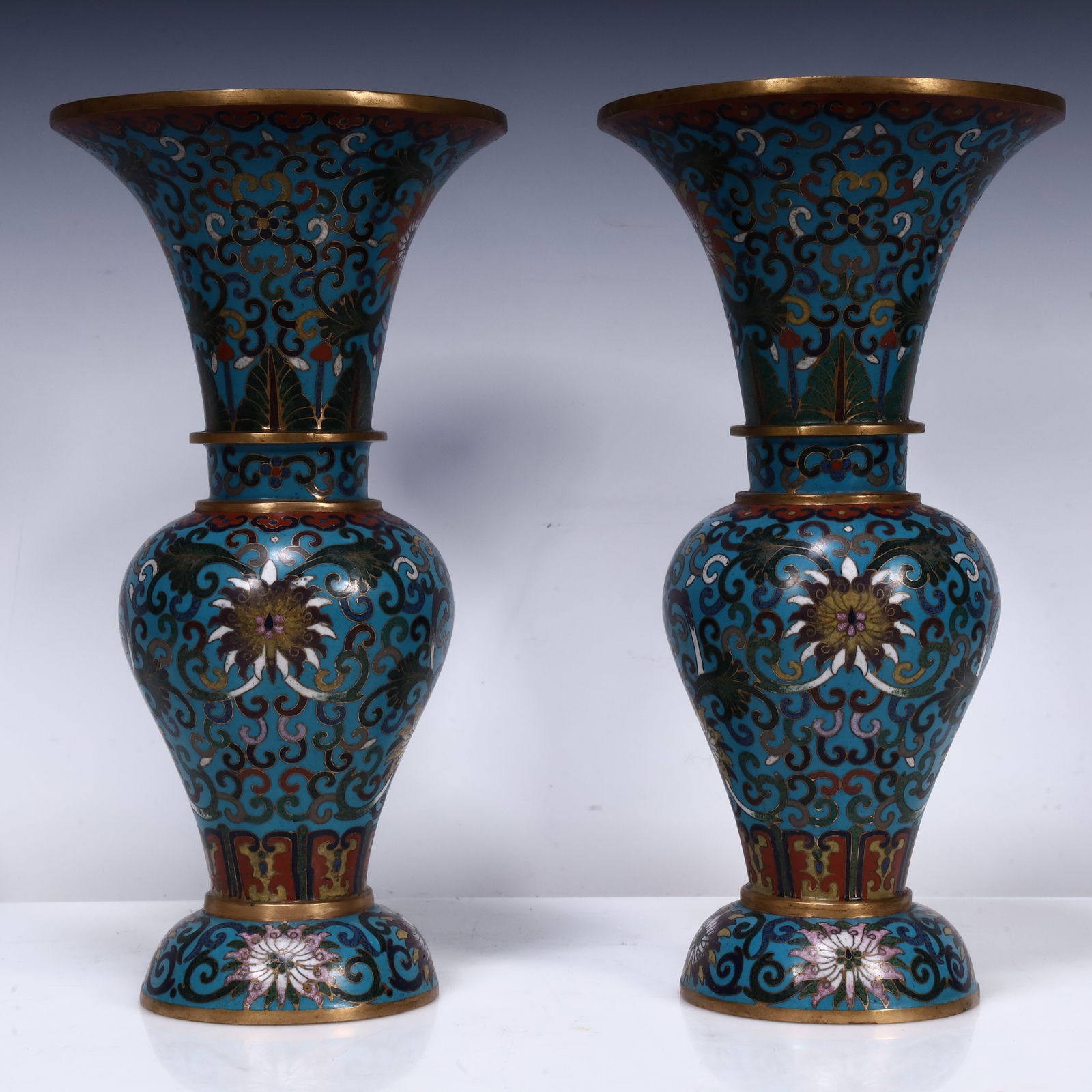 A cloisonné vase pair (1 of 4)