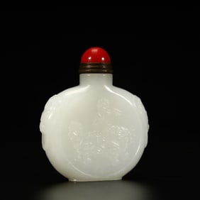 A piece of Hetian white jade in the Qing Dynasty