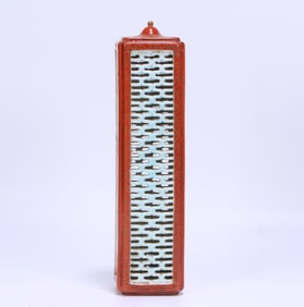 A Qing Dynasty Qianlong pastel baby play picture double dragon play bead incense tube