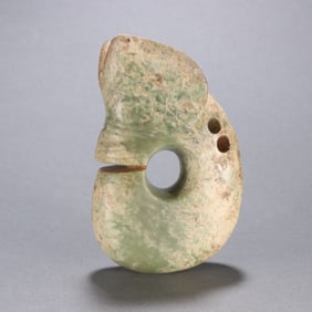 A piece of Hongshan culture river grinding jade pig dragon