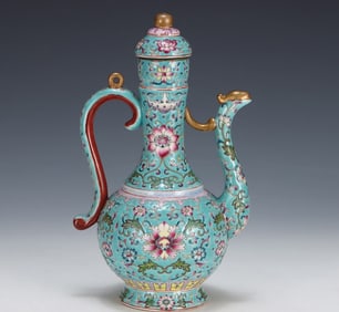 A Qing Dynasty Yongzheng enamel floral pattern