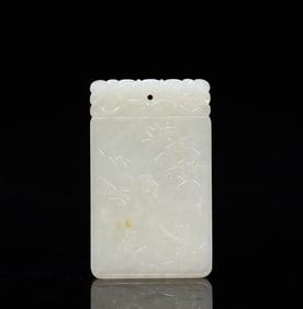 A Hetian jade play picture jade plaque