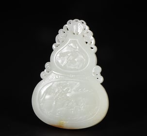 A Qing Dynasty Hetian jade seed material Fulu brand