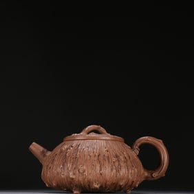 A Pei Shimin purple sand stump-shaped teapot
