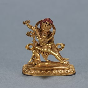 A copper-gilt double-body Vajra Buddha